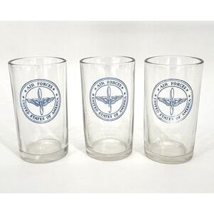 Vintage Air Forces Tumber Glasses Set of 3 Drinking Glasses United States 4"